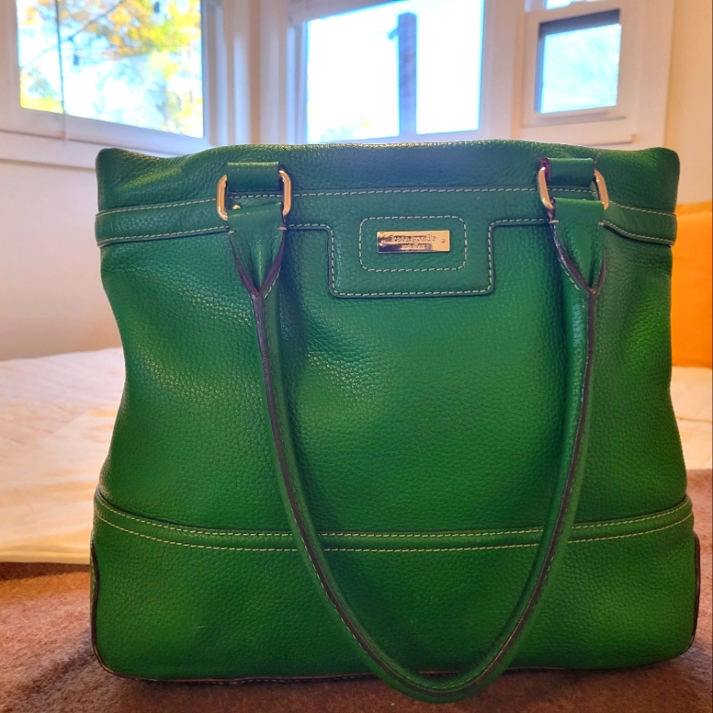 Kate Spade New York Kelly Green Pebble Leather Tote